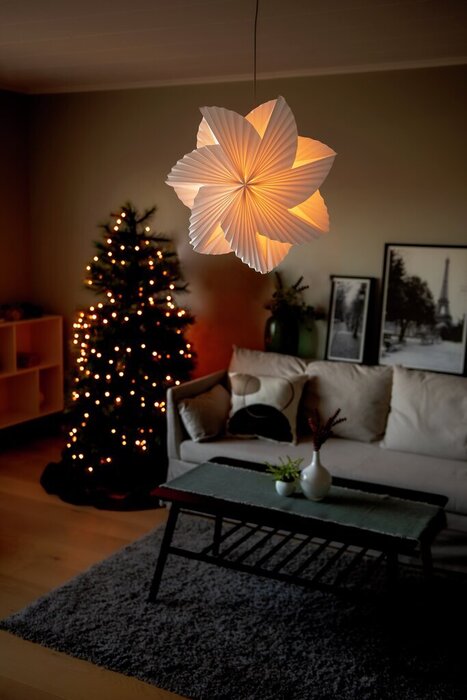 Adventsstjärna Veckad Vit Ø60 cm Konstsmide